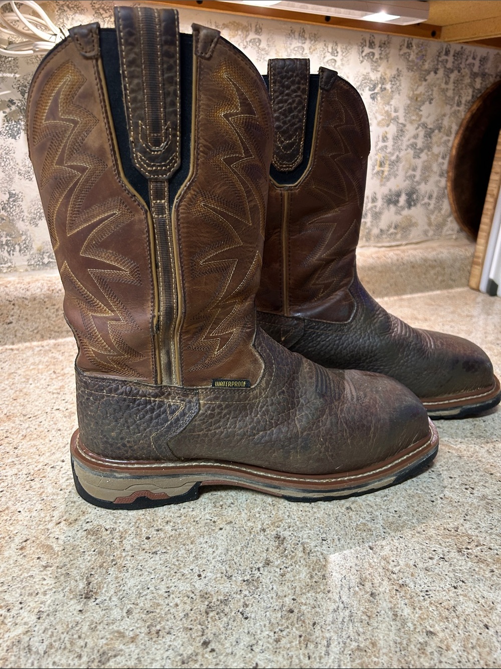 Dan Post Brown Leather Waterproof Cowboy Boots